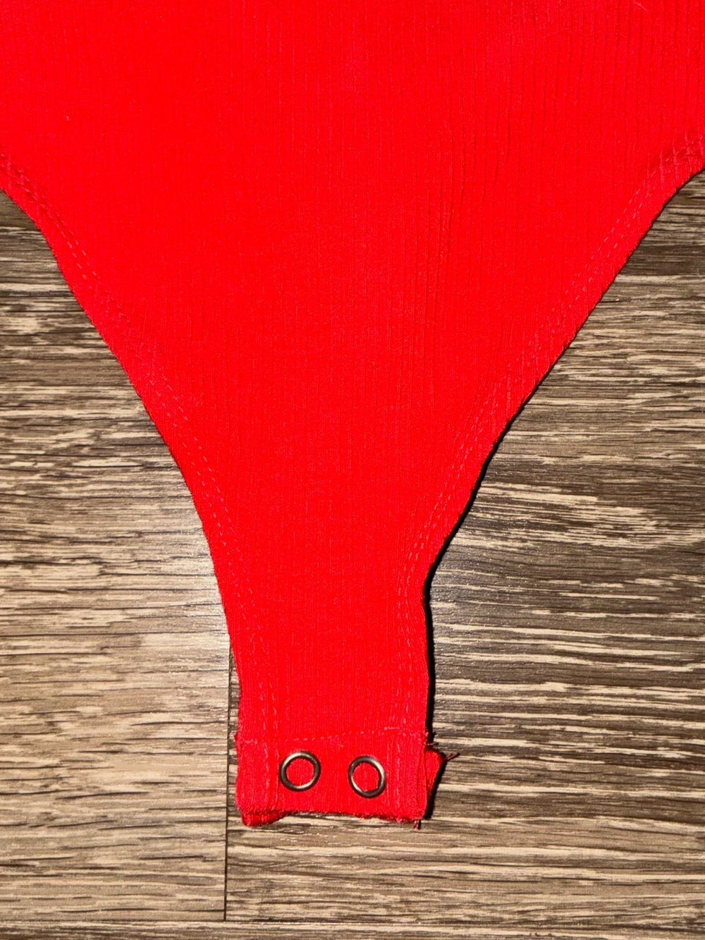 Red Ribbed Tank Bodysuit - Picture 3 of 8